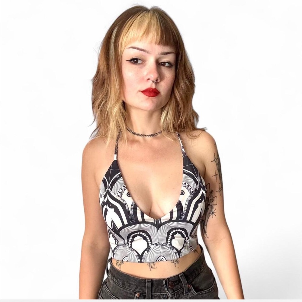 Rise of Dawn Abstract Halter Top